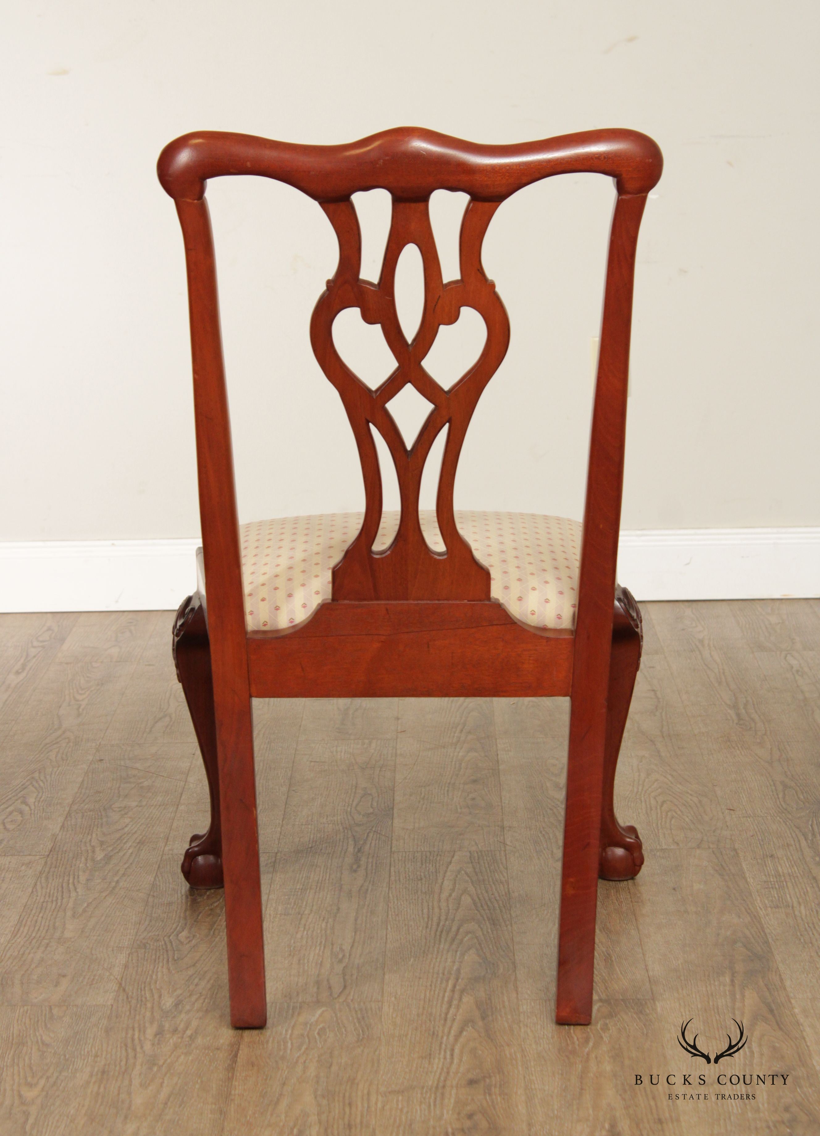 Craftique Chippendale Style Mahogany Side Chair