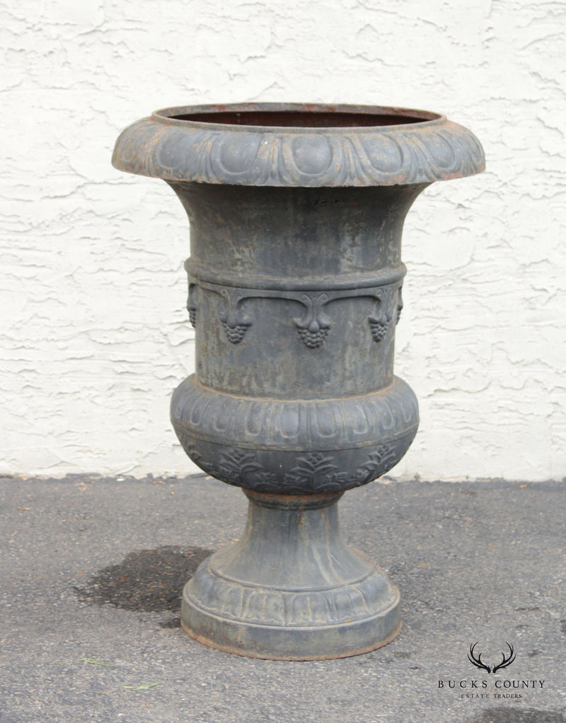 Vintage French Style Cast Iron Garden Urn Planter