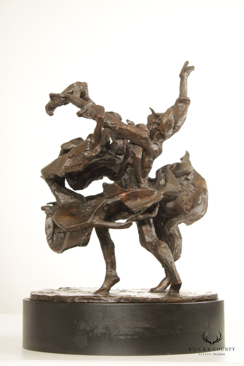 Laura Goodman Abstract Dancing Figures Bronze Sculpture