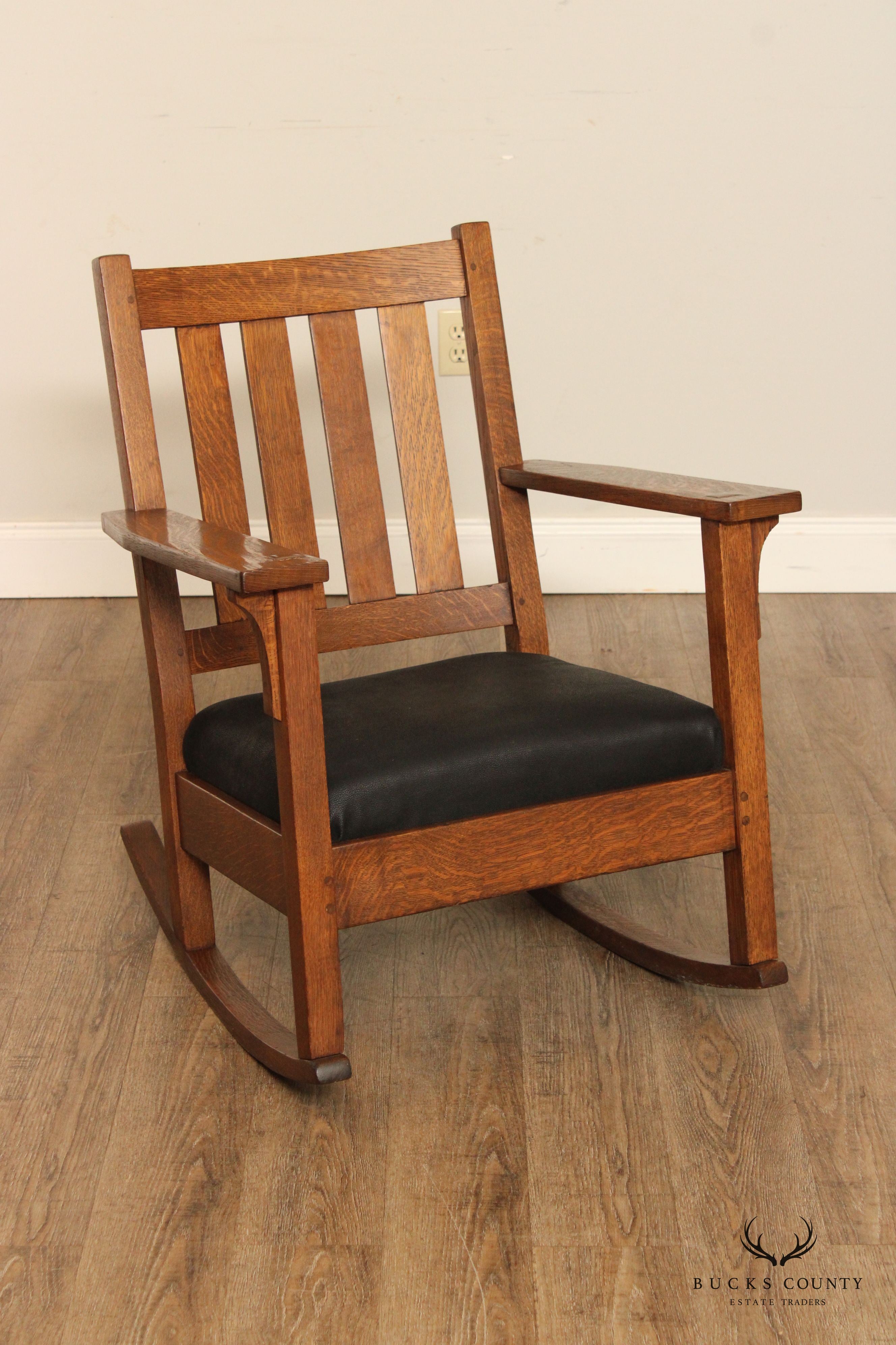 Antique Mission Style Oak Rocking Chair