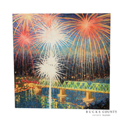 Gordon Hass 'Friday Night Fireworks' Original Oil Painting