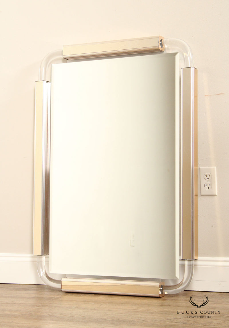 Post Modern Vintage Lucite Frame Wall Mirror