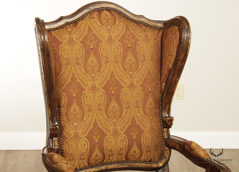 Marge Carson Renaissance Style Set Ten Carved Dining Chairs