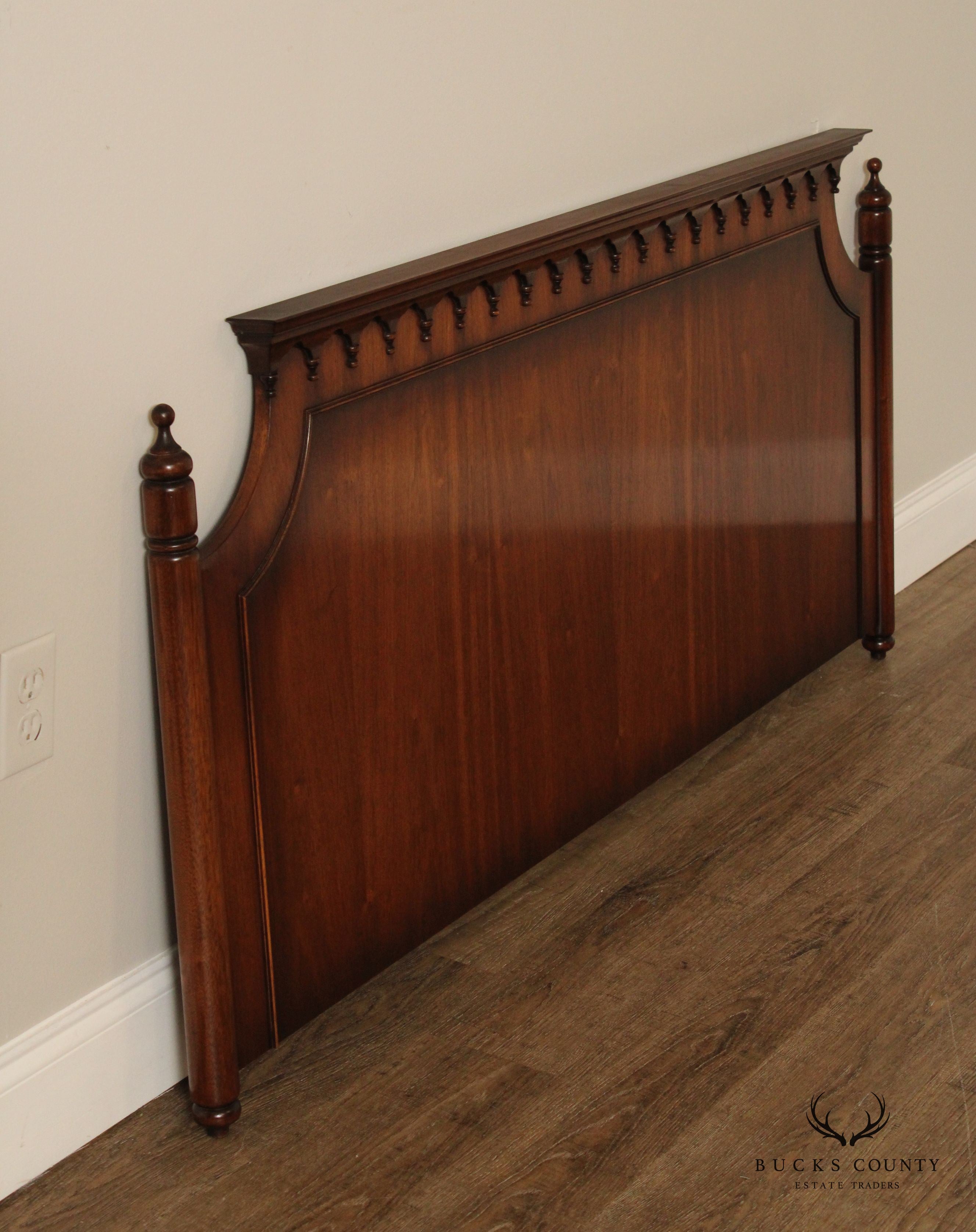 Victorian Style Carved Walnut Queen Size Headboard