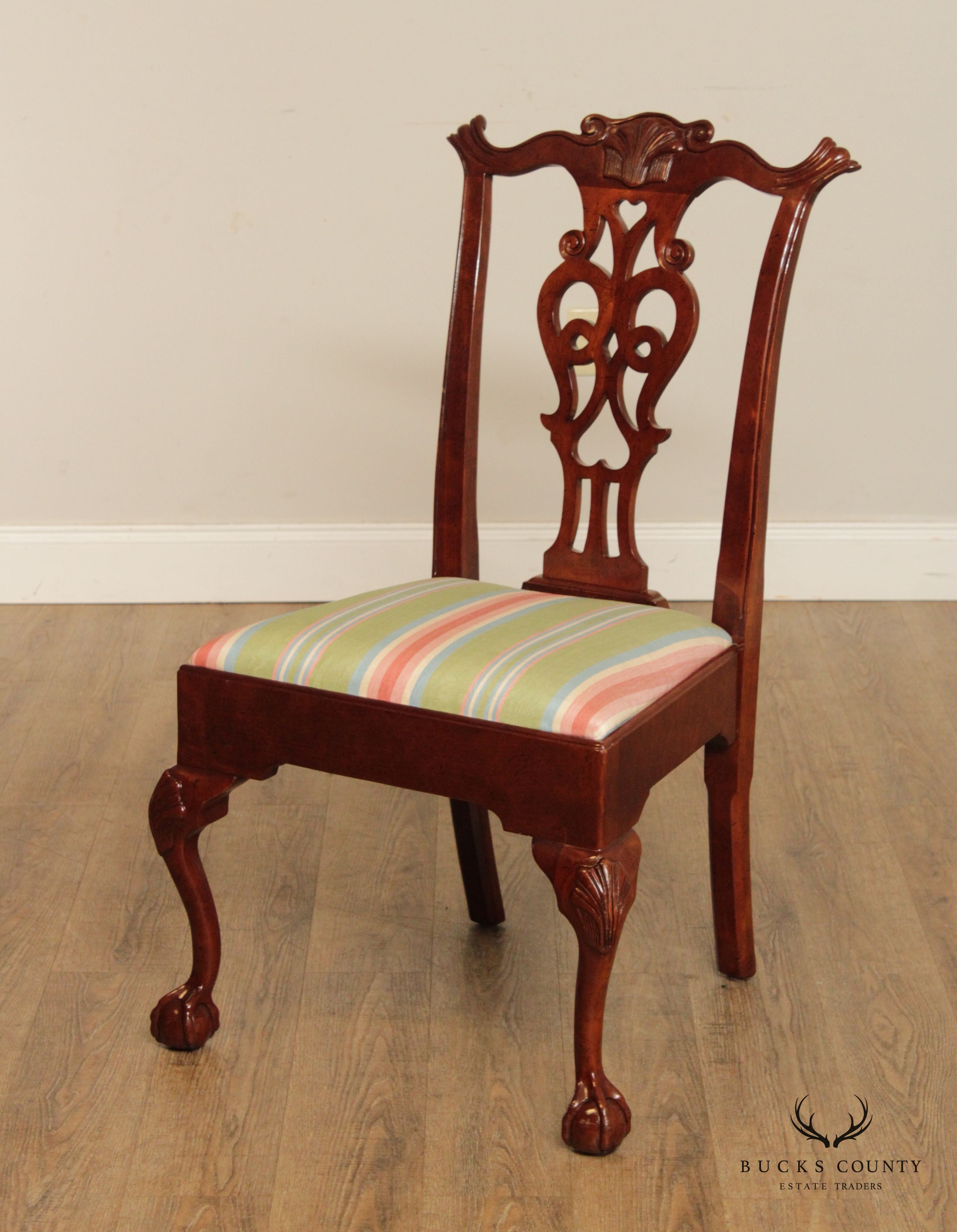 Chippendale Style Carved Mahogany Set of 10 Dining Chairs