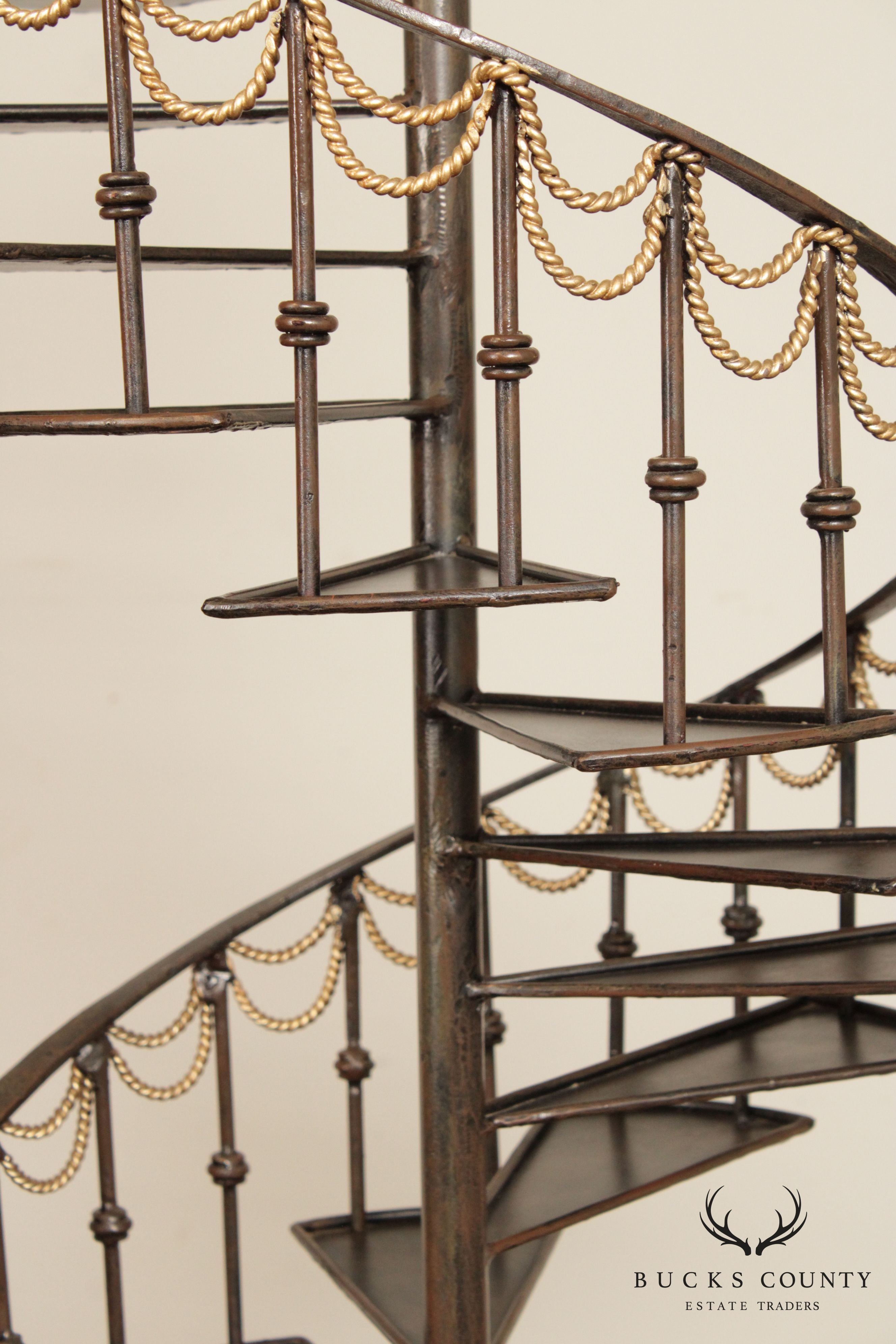 Quality Wrought Iron Spiral Staircase Etagere Wine Rack