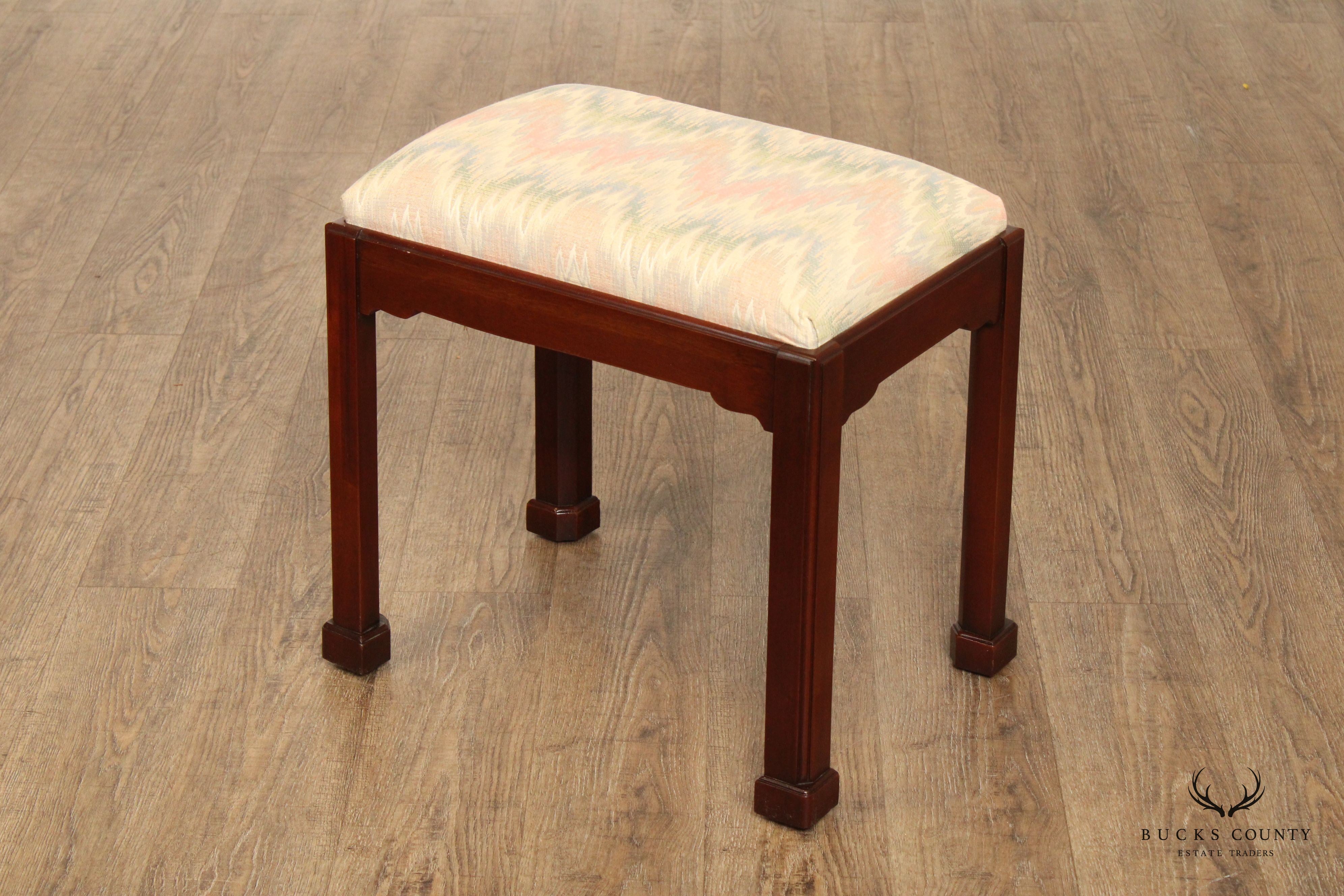 Link-Taylor Chippendale Style Pair of Mahogany Stools