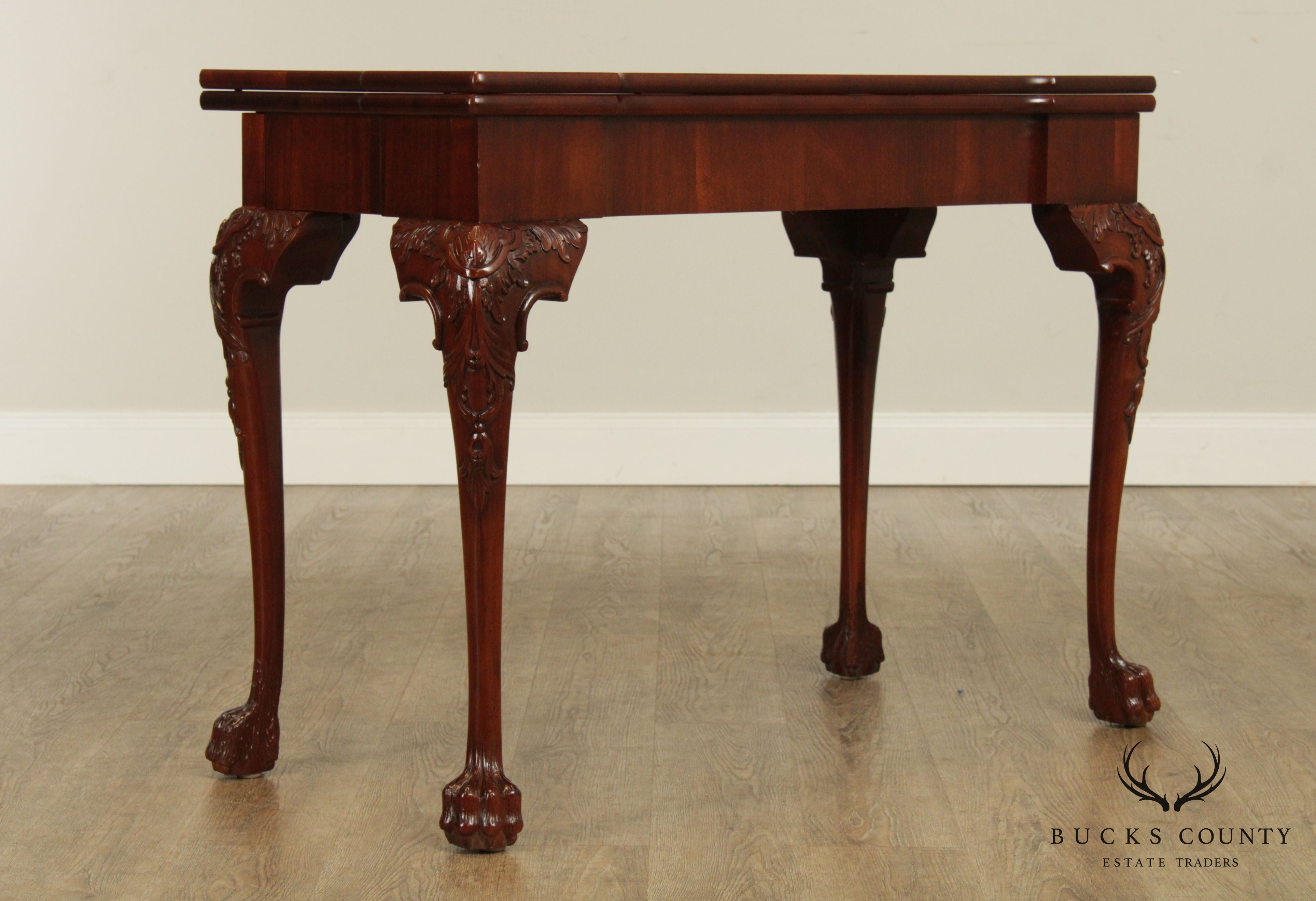 Chippendale Style Custom Quality Mahogany Game Table