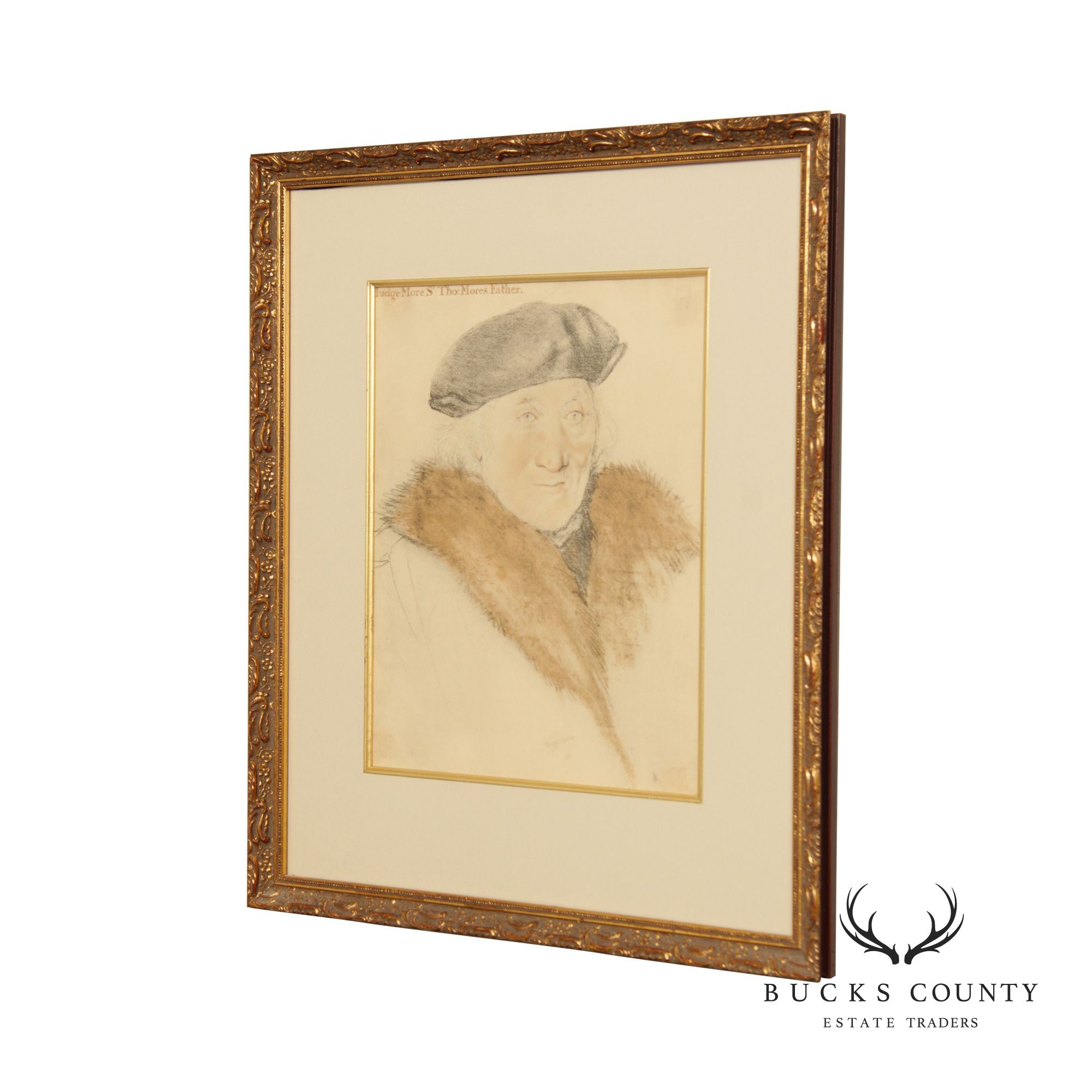 English Portrait Judge John More, Father of Sir Thomas More Art Reproduction Print, Custom Framed