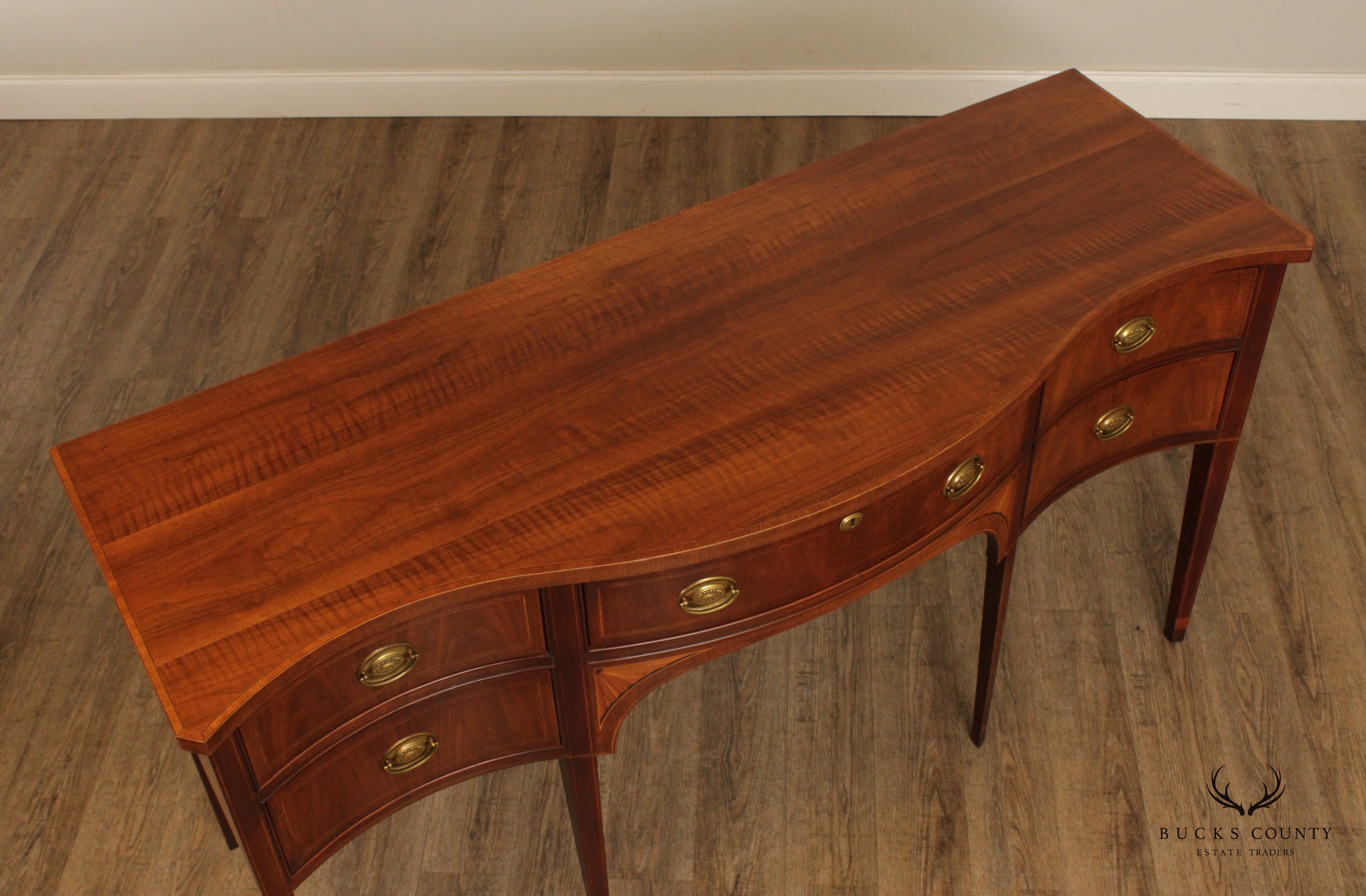 Hepplewhite Style Walnut Serpentine Sideboard by White Furniture