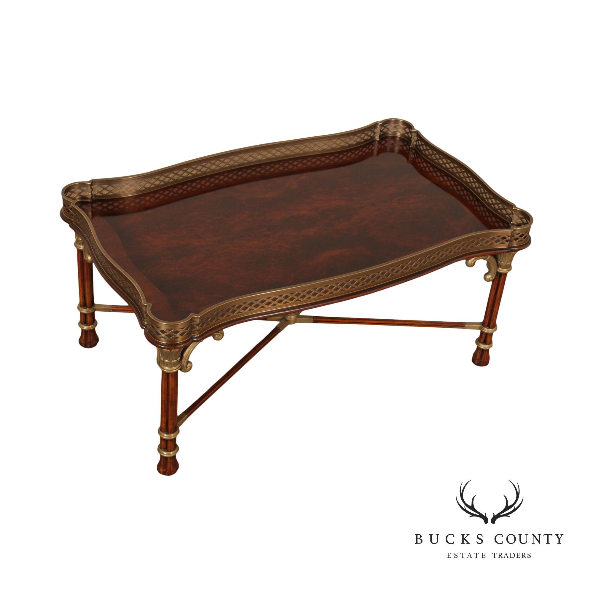 Lillian August For Drexel Heritage Vintage Regency Style Mahogany Cocktail Table