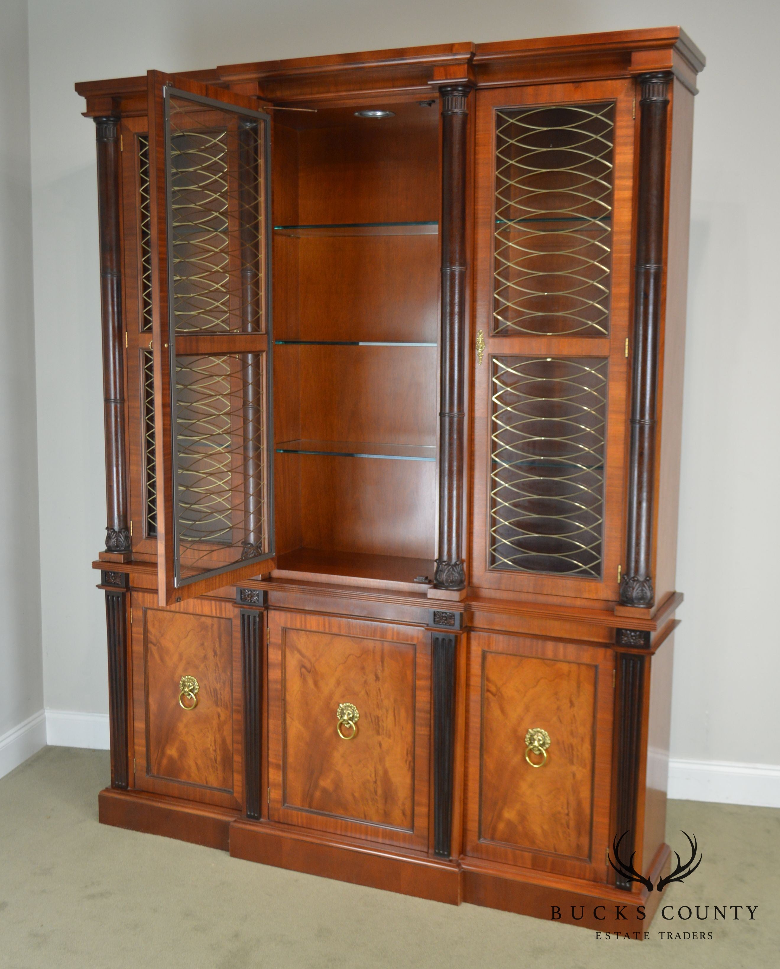 Baker Mahogany Regency Style Breakfront