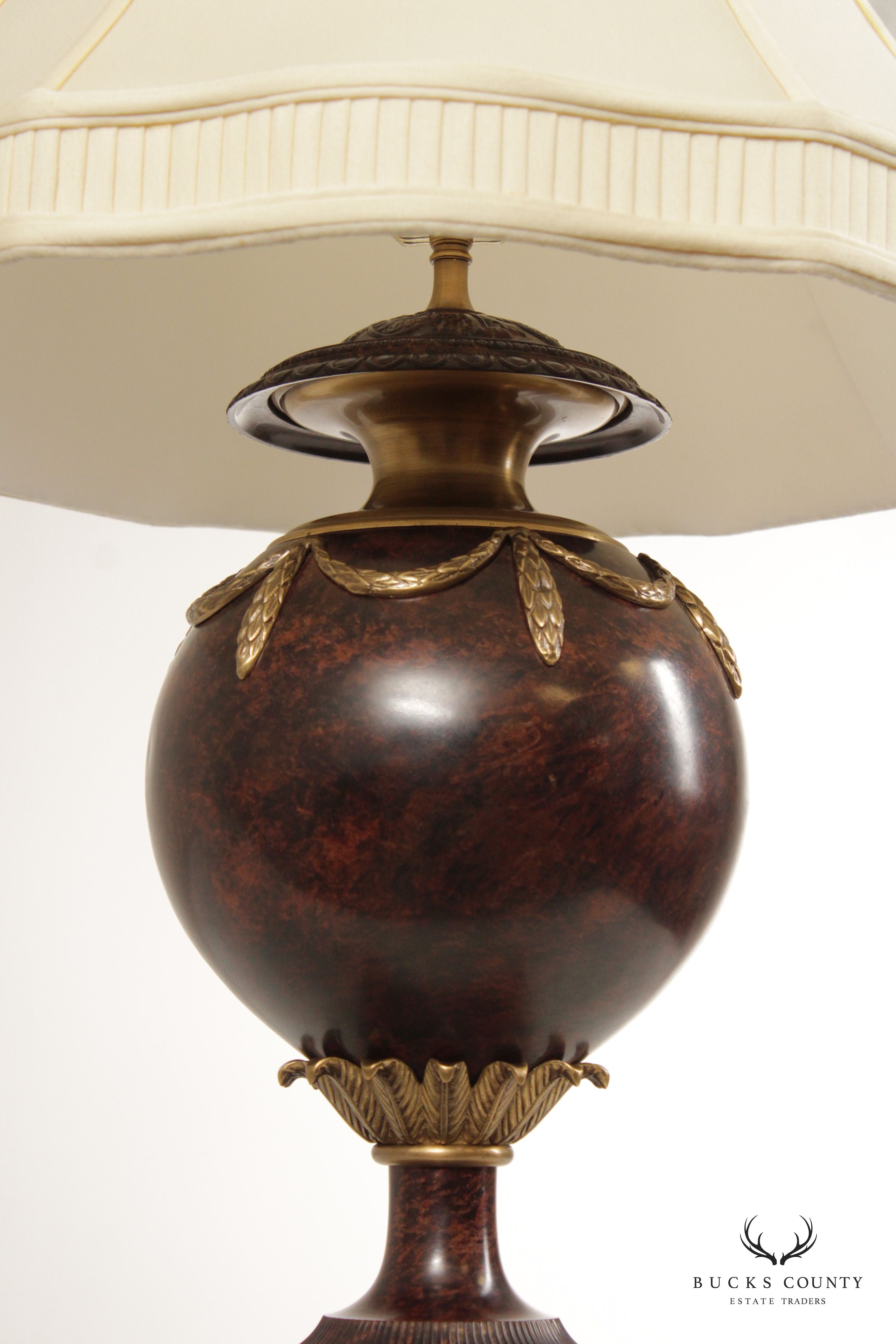 Neoclassical Style Brass Mounted Vasiform Table Lamp