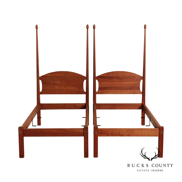 Stickley 'Duanesburg' Pair of Cherry Twin Poster Beds