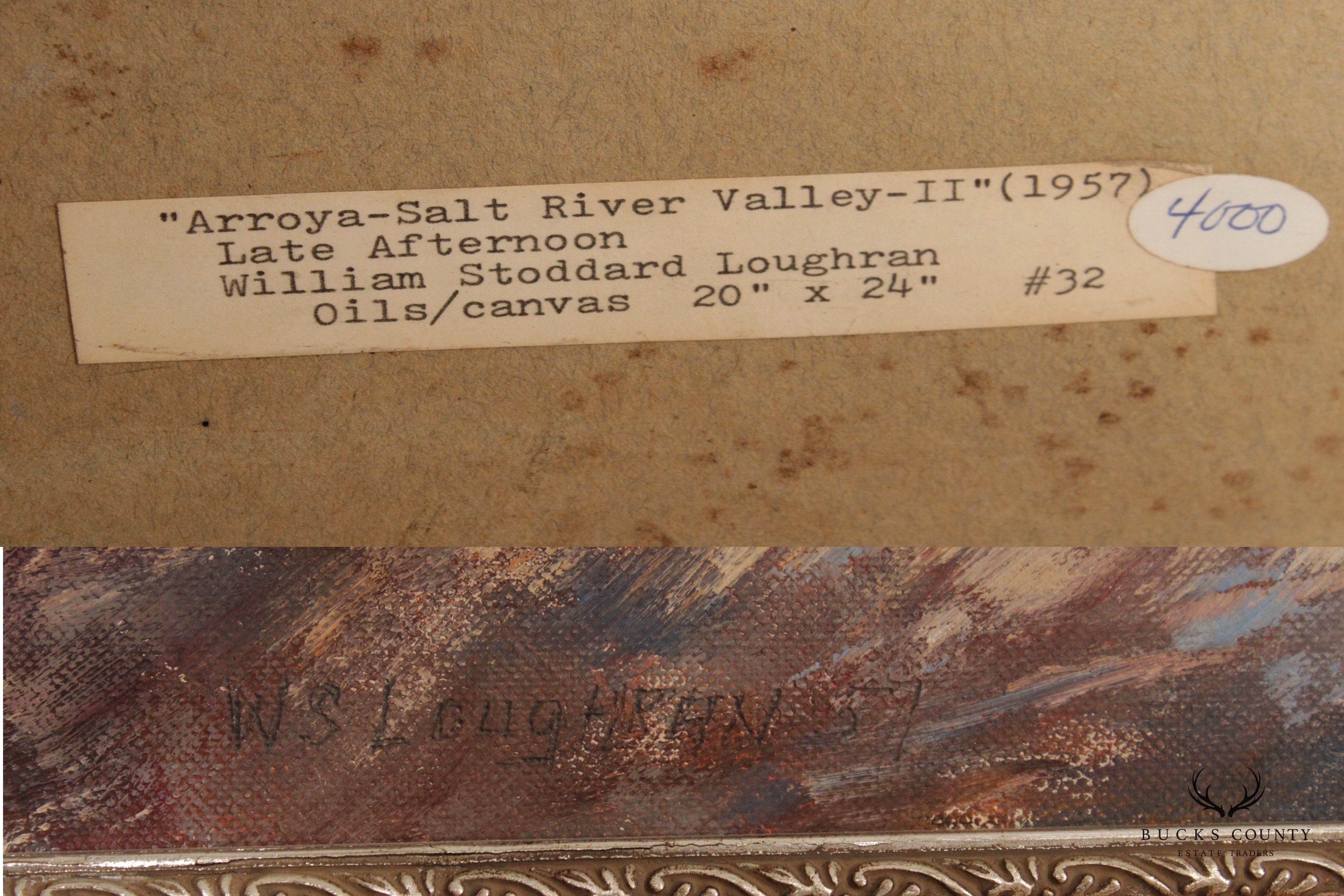 William Stoddard Loughran 1950s 'Arroya-Salt River Valley II' Original Painting