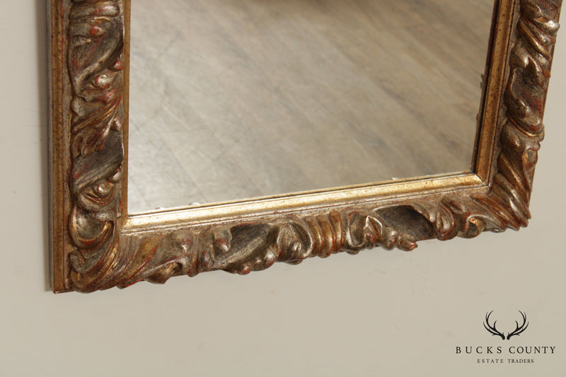 Neoclassical Style Silver Gold Carved Wall Mirror