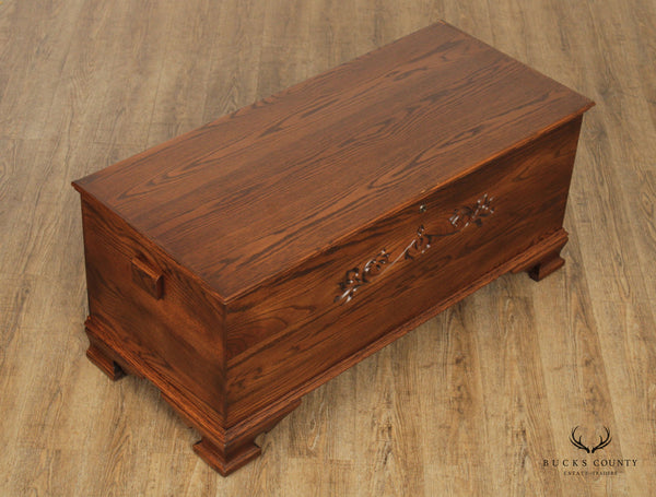 Chippendale Style Carved Oak Blanket Chest