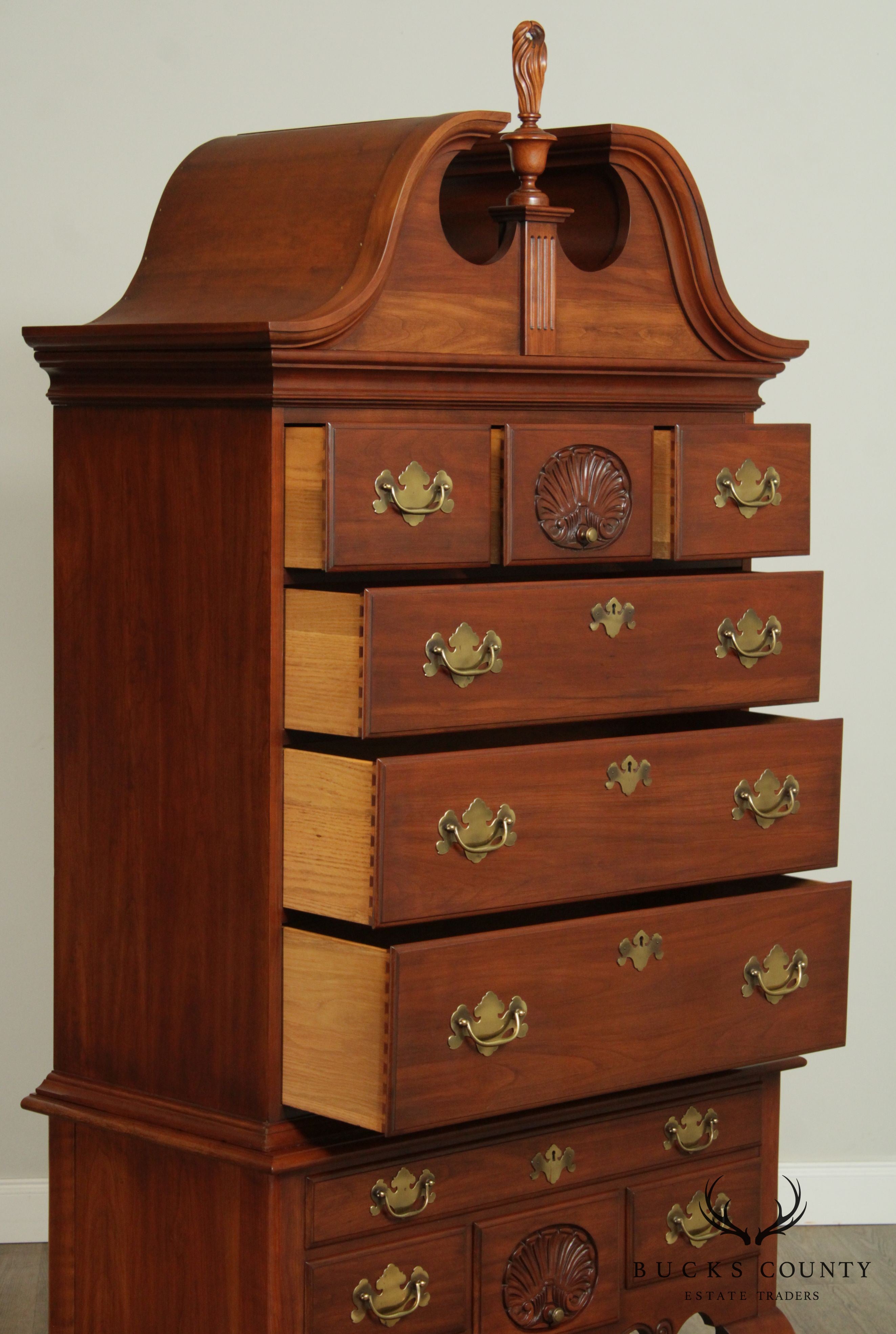 Henkel Harris Queen Anne Style Cherry Highboy