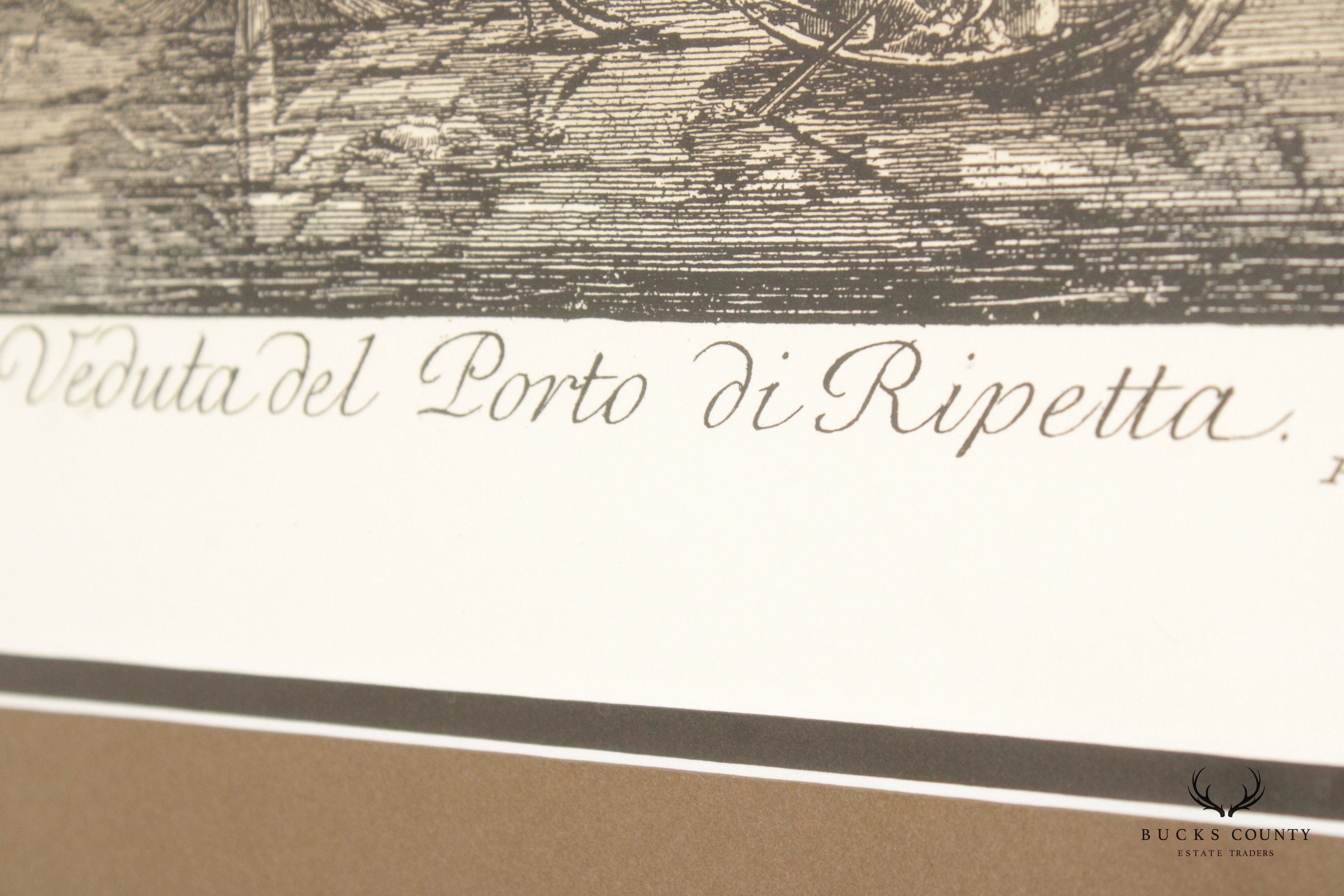 Italian 'Veduta del Porto di Ripetta' Lithograph, After Giovanni Battista Piranesi