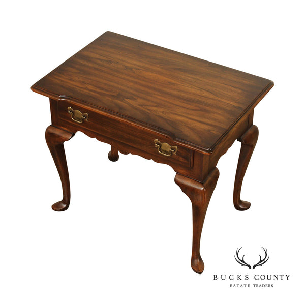 Statton Queen Anne Style Cherry Single Drawer Side Table