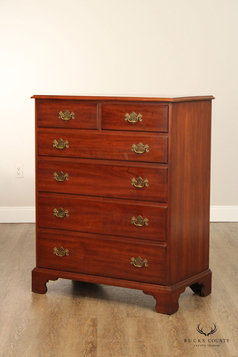 HENKEL HARRIS CHIPPENDALE STYLE CHERRY HIGH CHEST OF DRAWERS