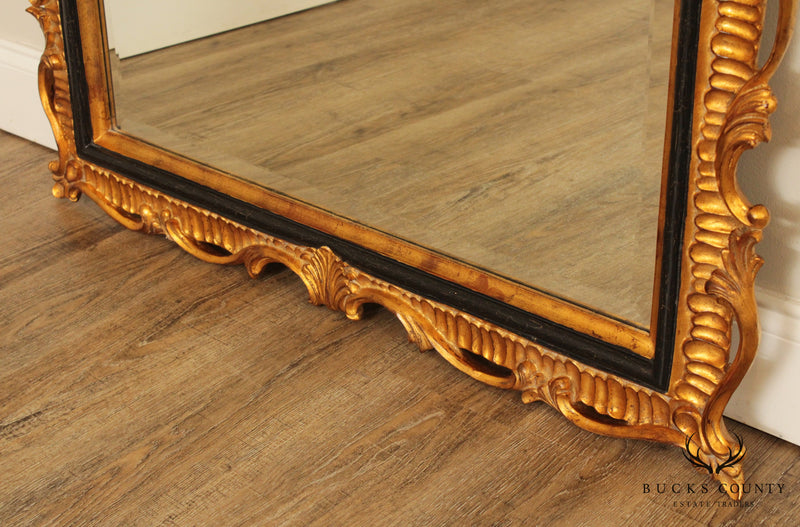 Dauphine Harrison & Gil Large Gold Gilt Wood Rococo Carved Wall Mirror
