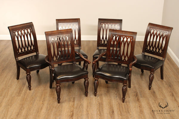 Bernhardt Italian Provincial Style Set of Six Carved Cherry Dining Chairs