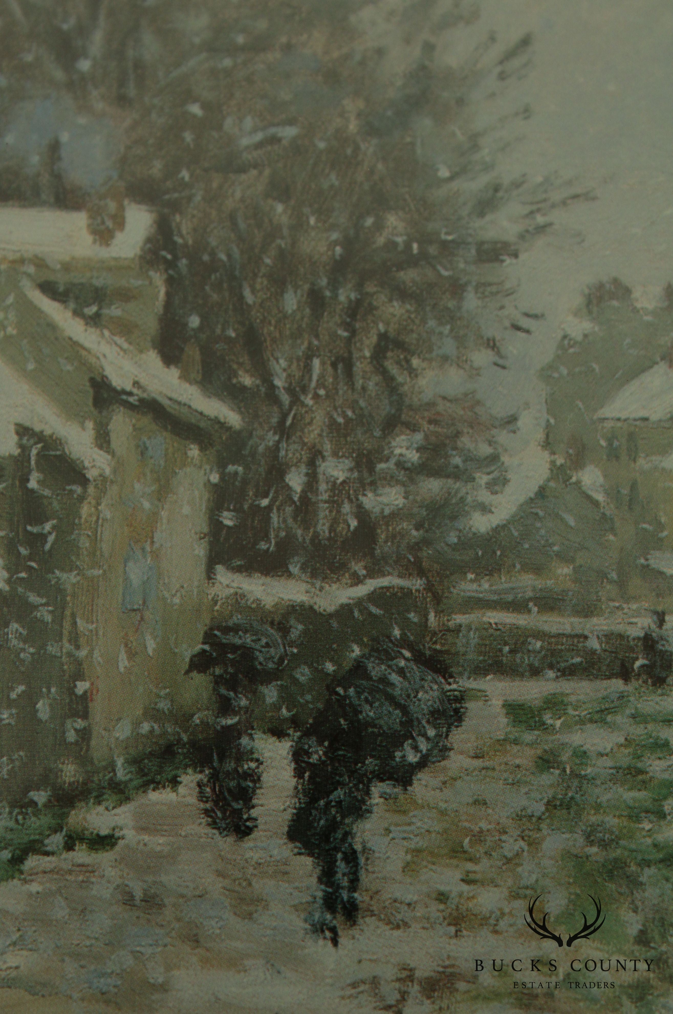 Custom Framed Impressionist Art Print Winter Scene