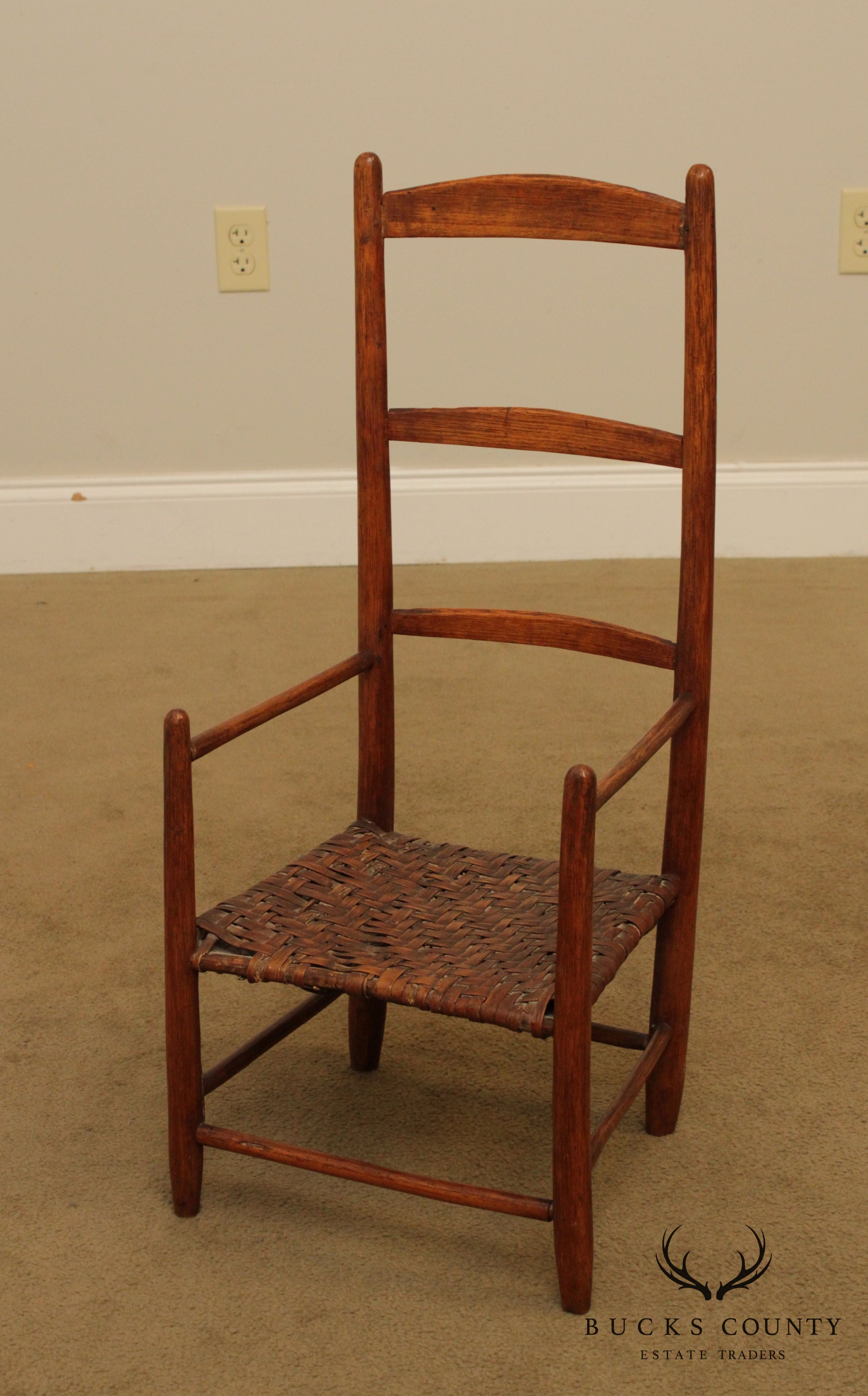 Youth Ladder Back Chair with Basketweave Cane Seat