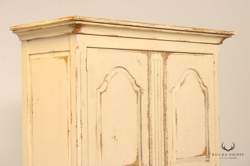 Habersham French Provincial Style Distress Painted Armoire