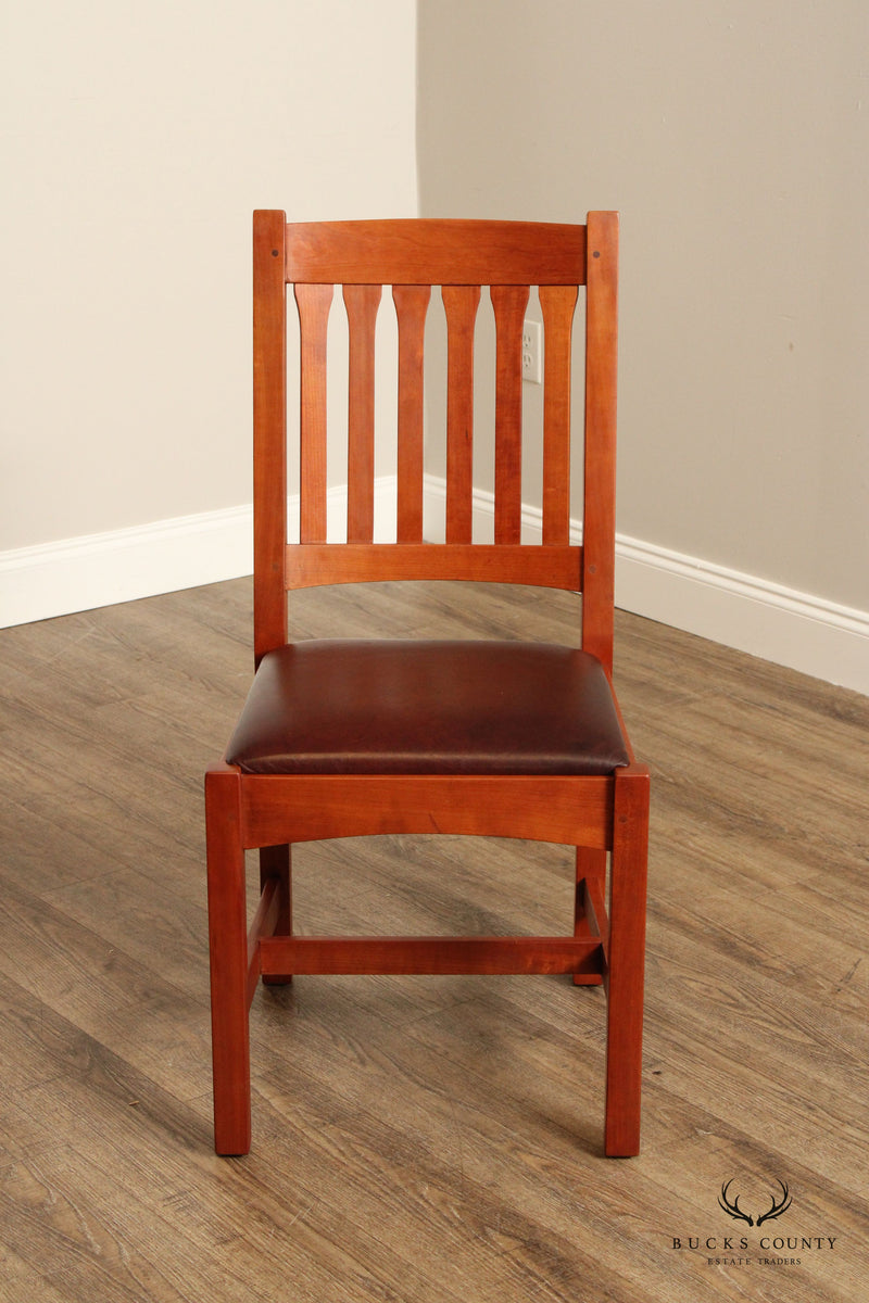 Stickley Mission Collection Set of Four Cherry Cottage Dining Chairs