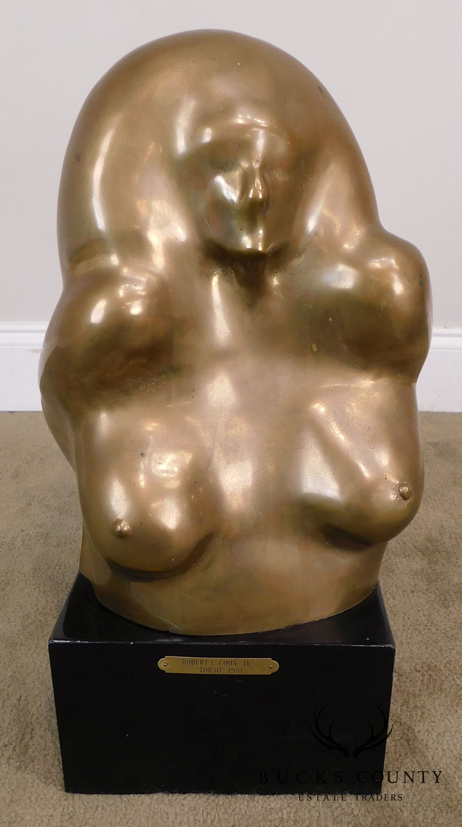 Robert L. Coon Jr. "Torso" Brass Nude Sculpture