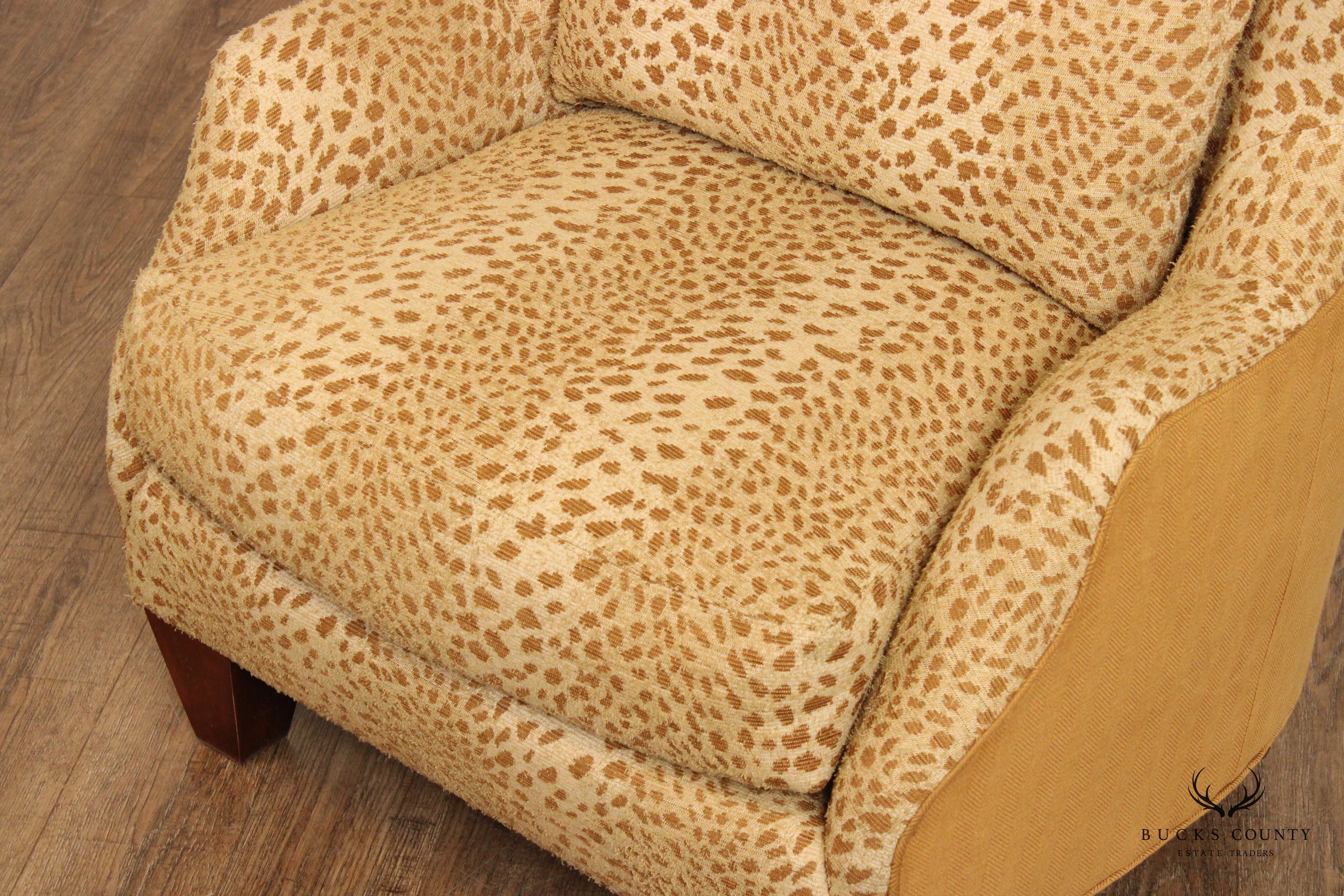 Hickory White Leopard Print Upholstered Club Chair