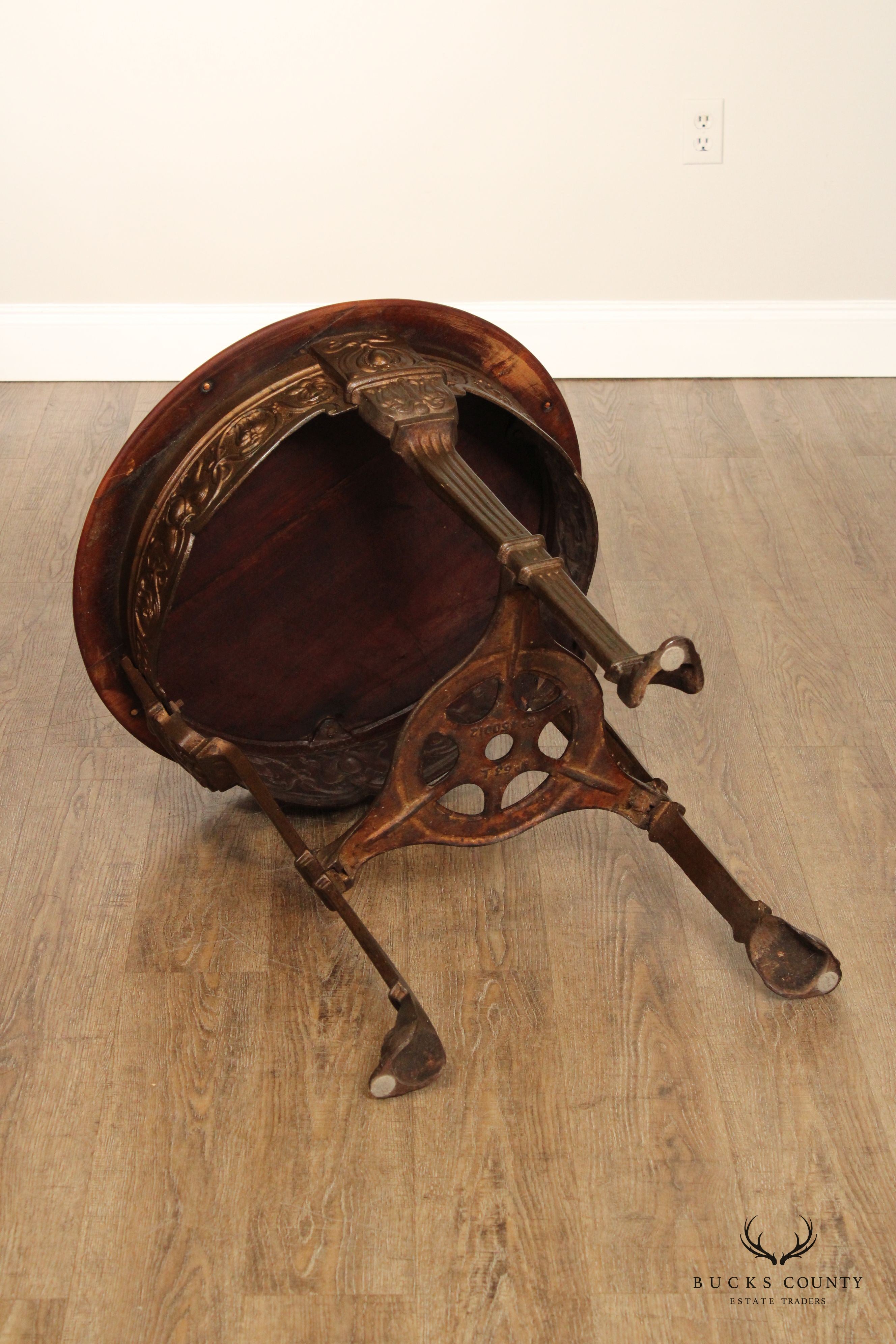 Antique Victorian Cast Iron Pub Table