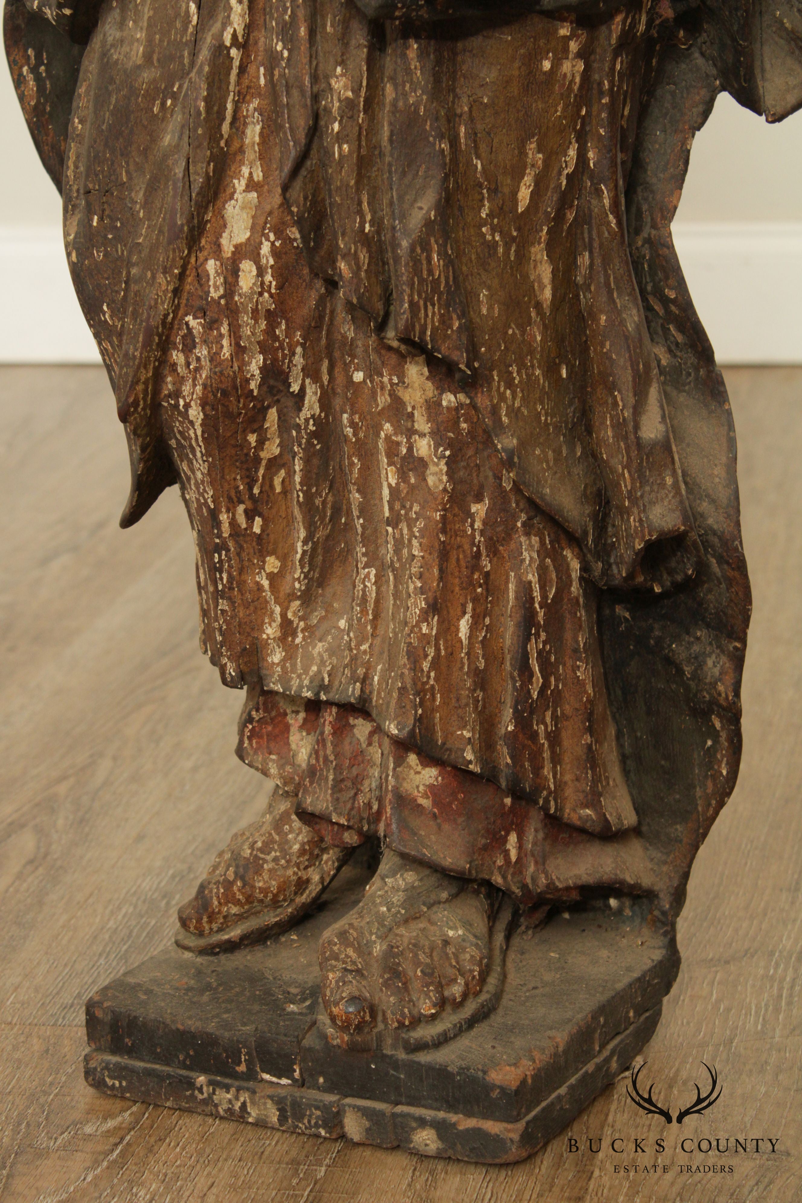 Antique Christ Santos Wood Statue