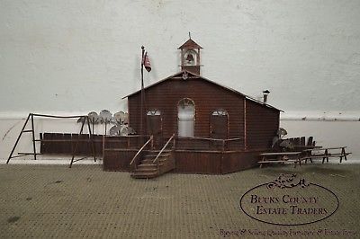 Curtis Jere Large Rusted Metal Wall Sculpture of Meeting House