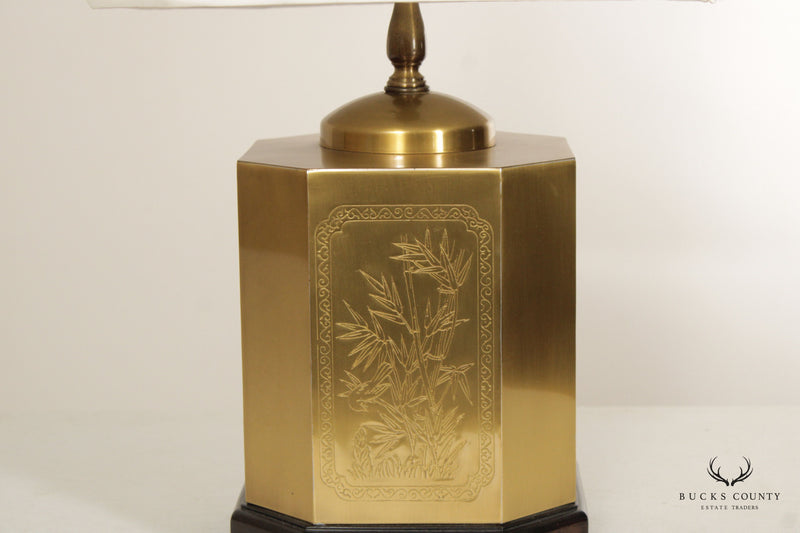 Wildwood Chinoiserie Etched Brass Tea Canister Lamp