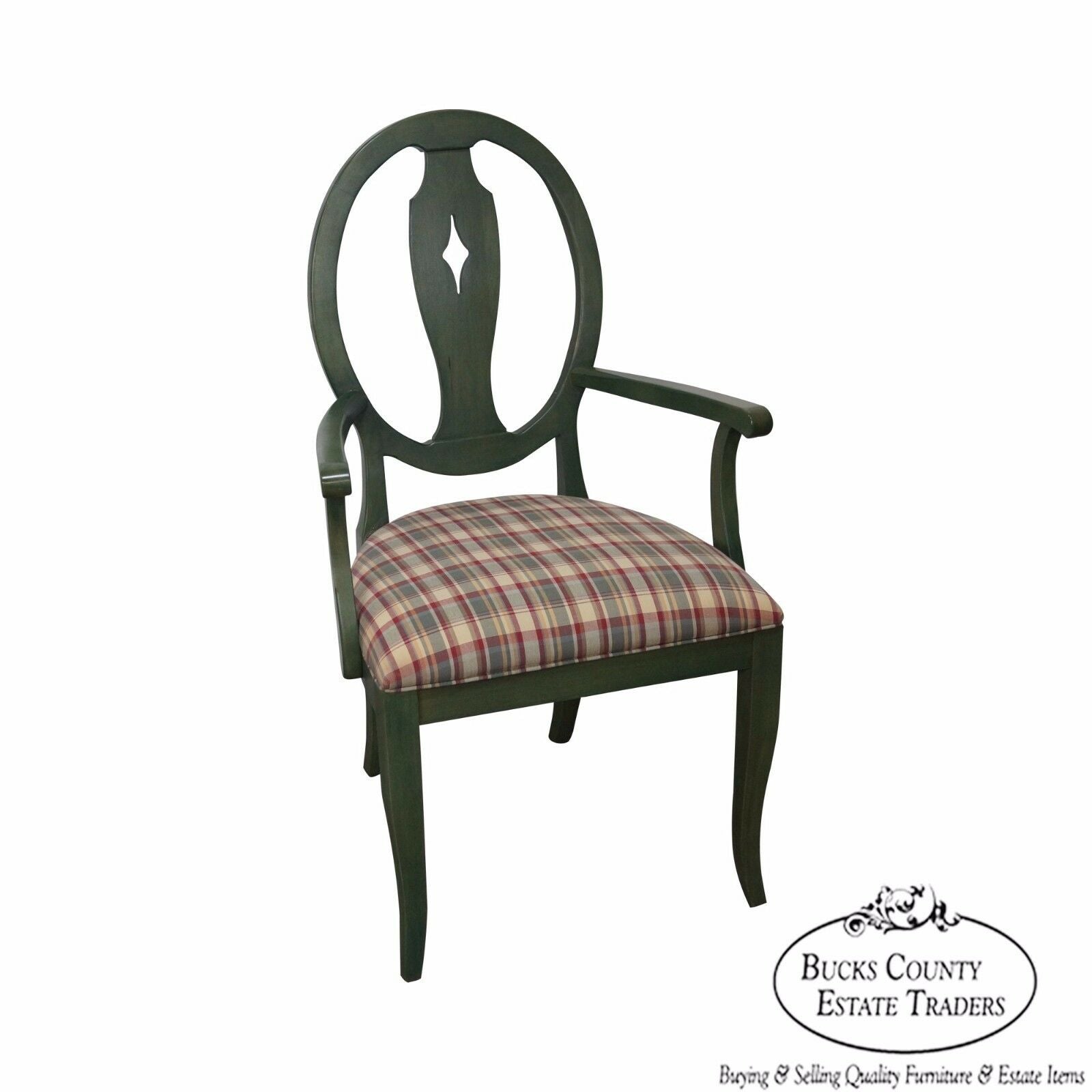 Ethan Allen Country Colors Green Painted Arm Chair