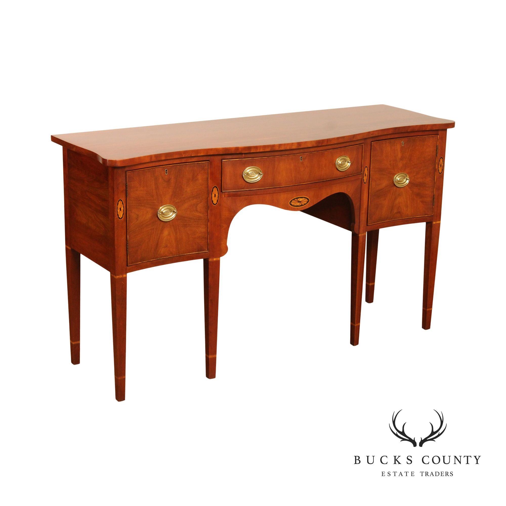 Statton Hepplewhite Style Cherry Serpentine Sideboard