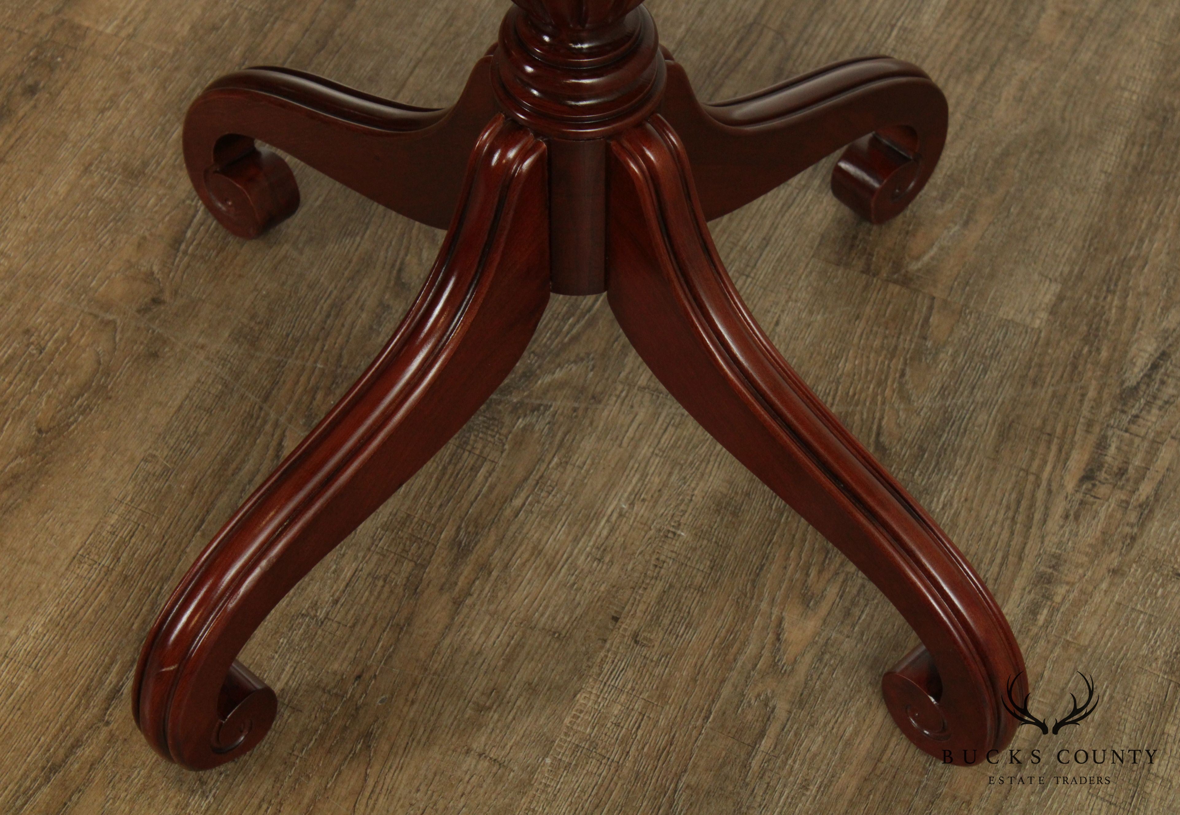 Ethan Allen Georgian Court Round Cherry Pedestal Side Table