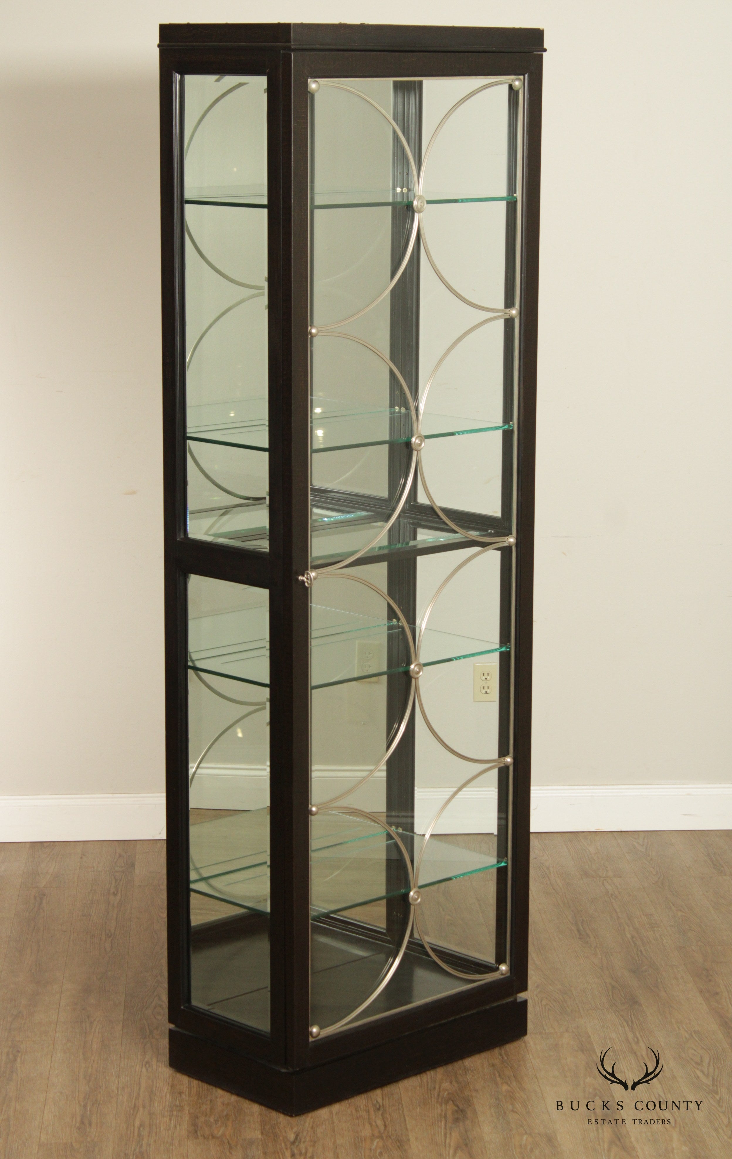 Contemporary Five Tier Illuminated China Display Cabinet