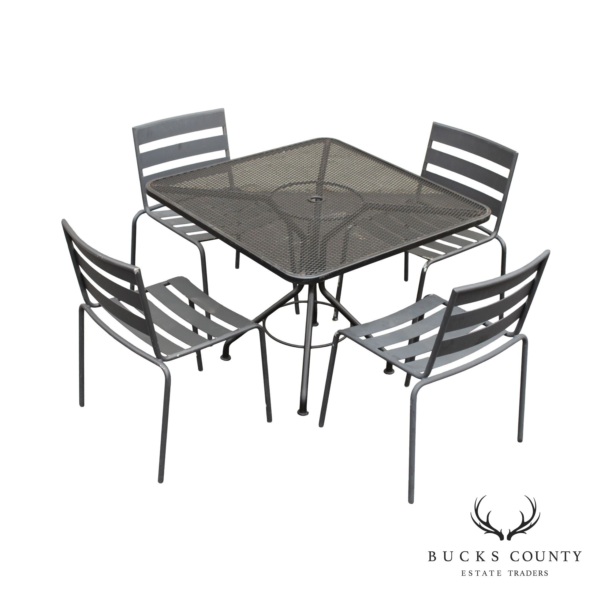 Woodard 'Metro' Wrought Iron Outdoor Dining Set