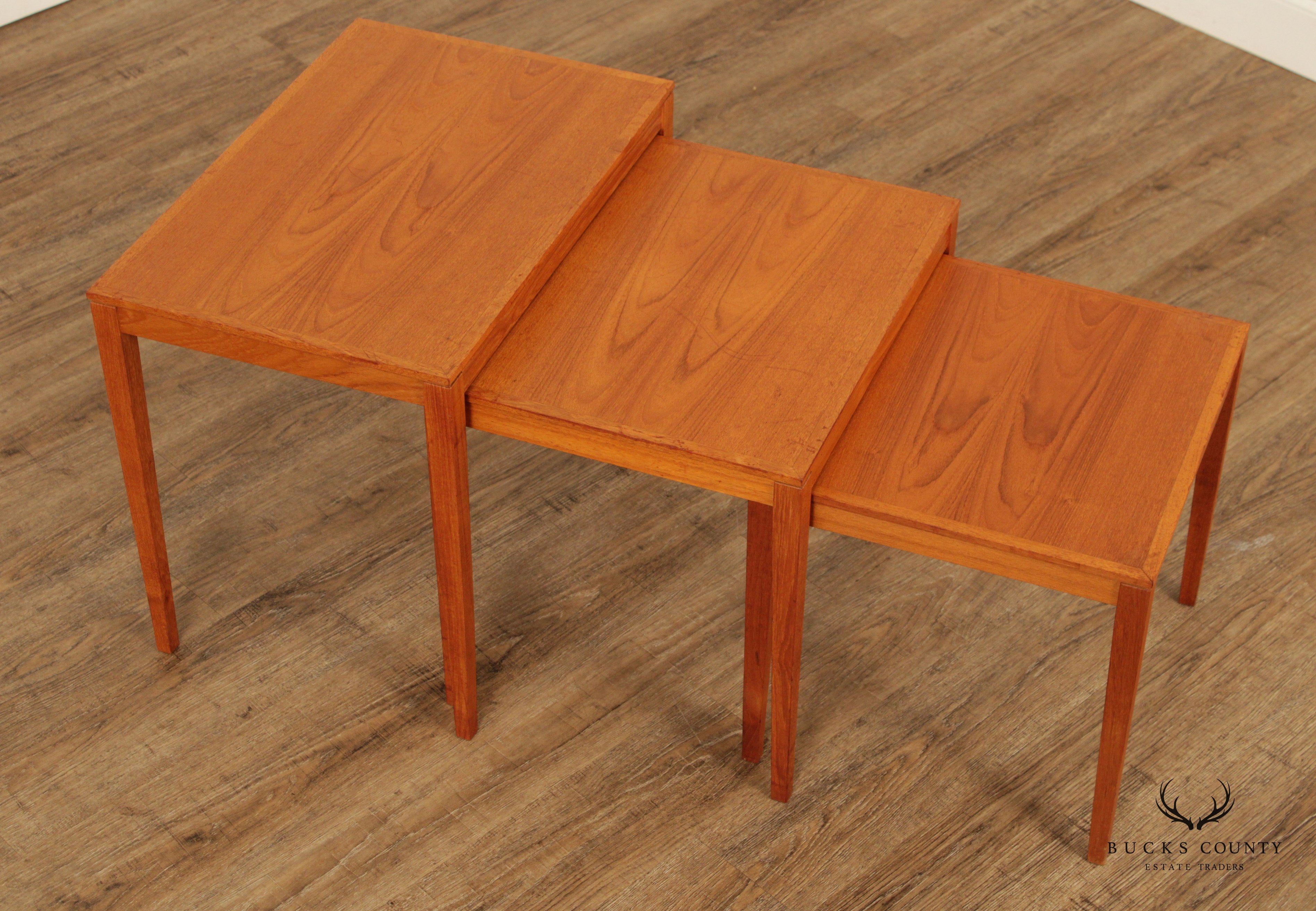 Mid Century Danish Modern Set of Three Nesting Tables