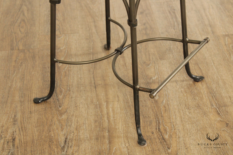 Charleston Forge Pair of Wrought Iron Swivel Bar Stools