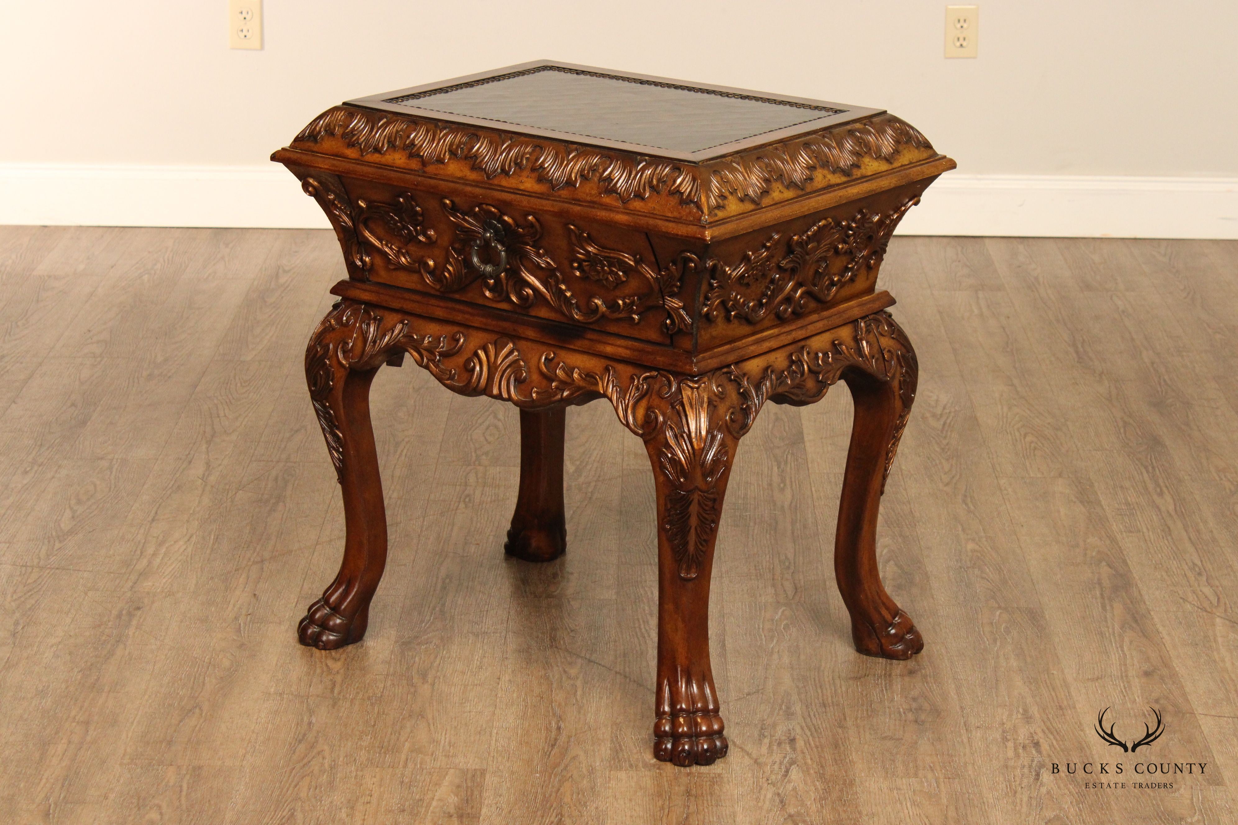 Renaissance Style Carved Chest on Stand