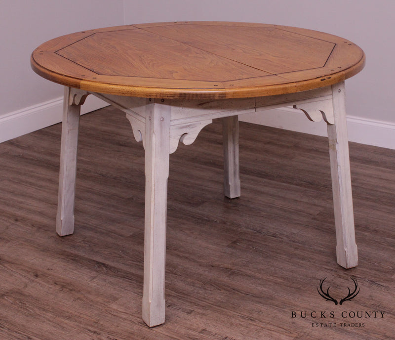 Thomasville Country Style Round Dining Table, White Painted