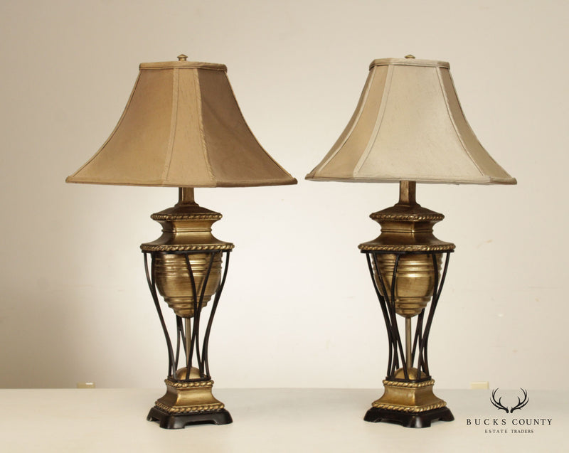 Neoclassical Style Pair Urn Table Lamps