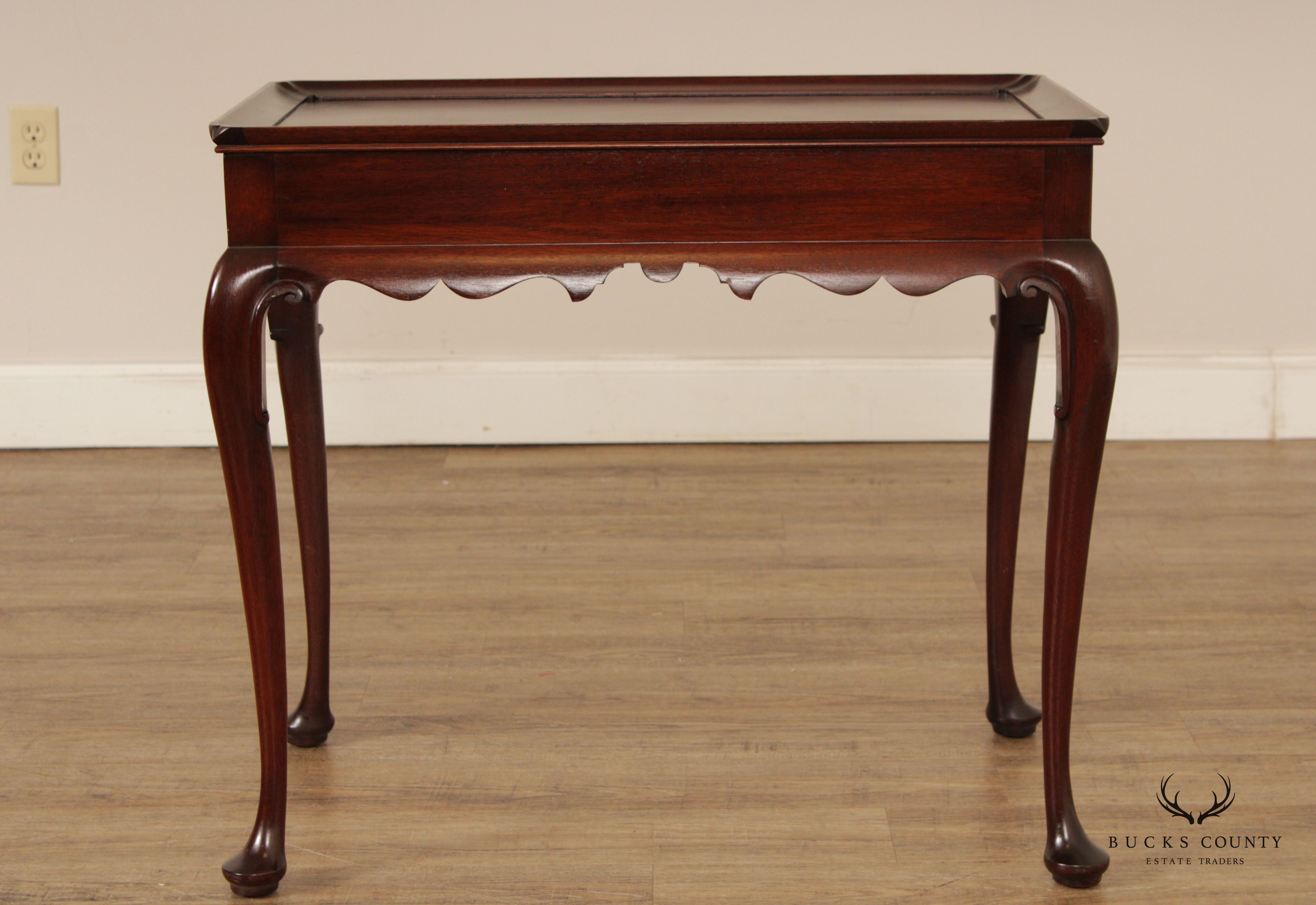 Henkel Harris Queen Anne Style Mahogany Tea Table