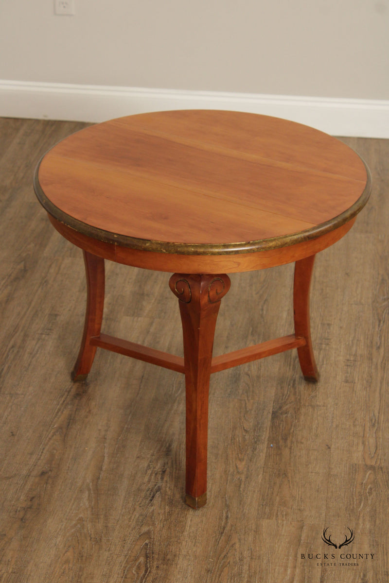 Neoclassical Style Round Cherry Side Table