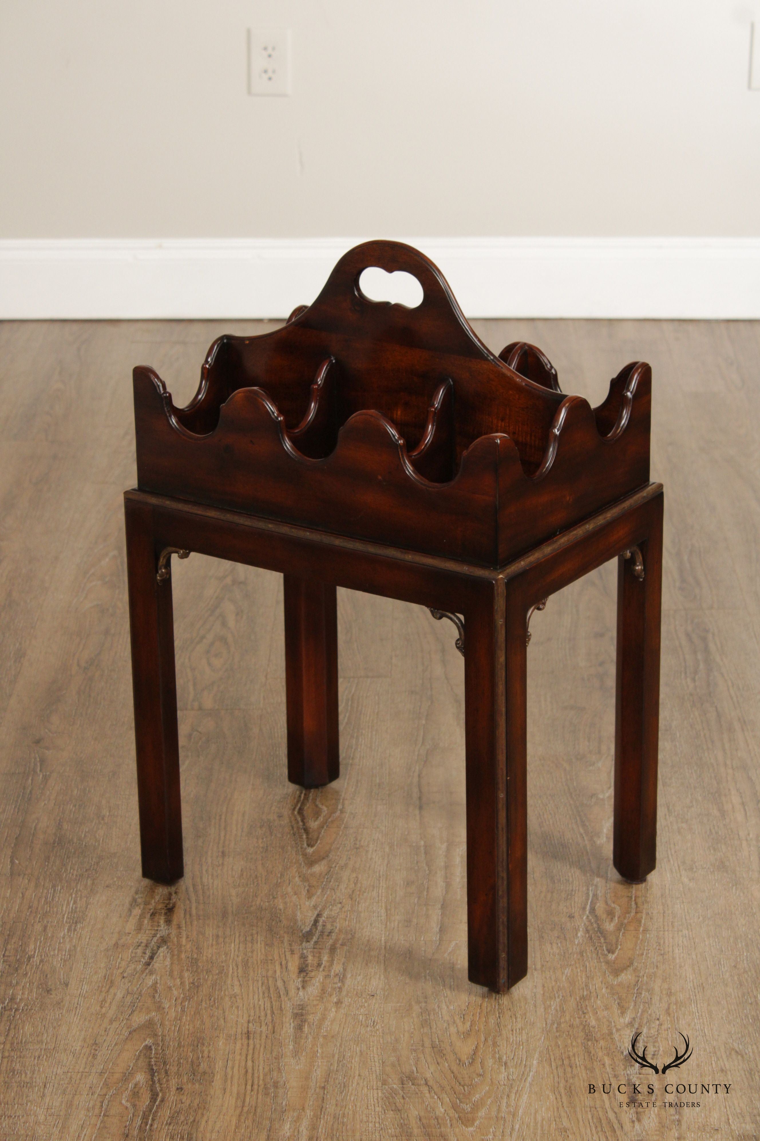 Maitland Smith Georgian Style Mahogany Six-Bottle Stand